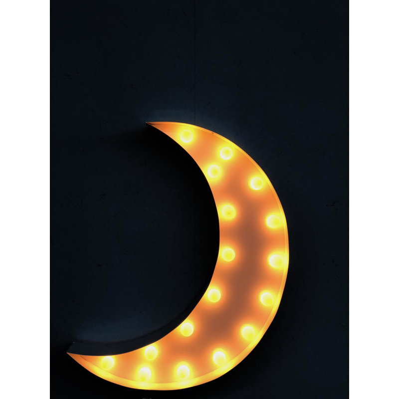 Zoomie Kids Crescent Moon Marquee Light Wall Décor Wayfair